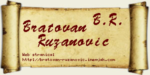 Bratovan Ružanović vizit kartica